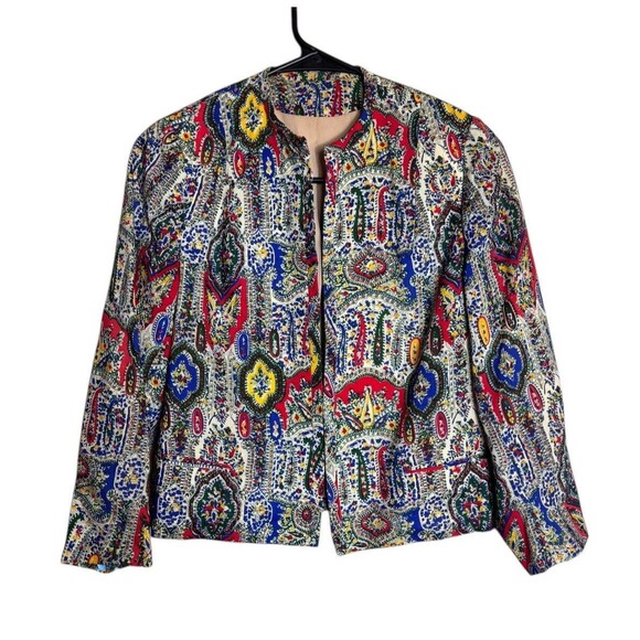 Vintage The Piper By HE Shapiro Colorful Paisley Swing Jacket Rare - Picture 1 of 7